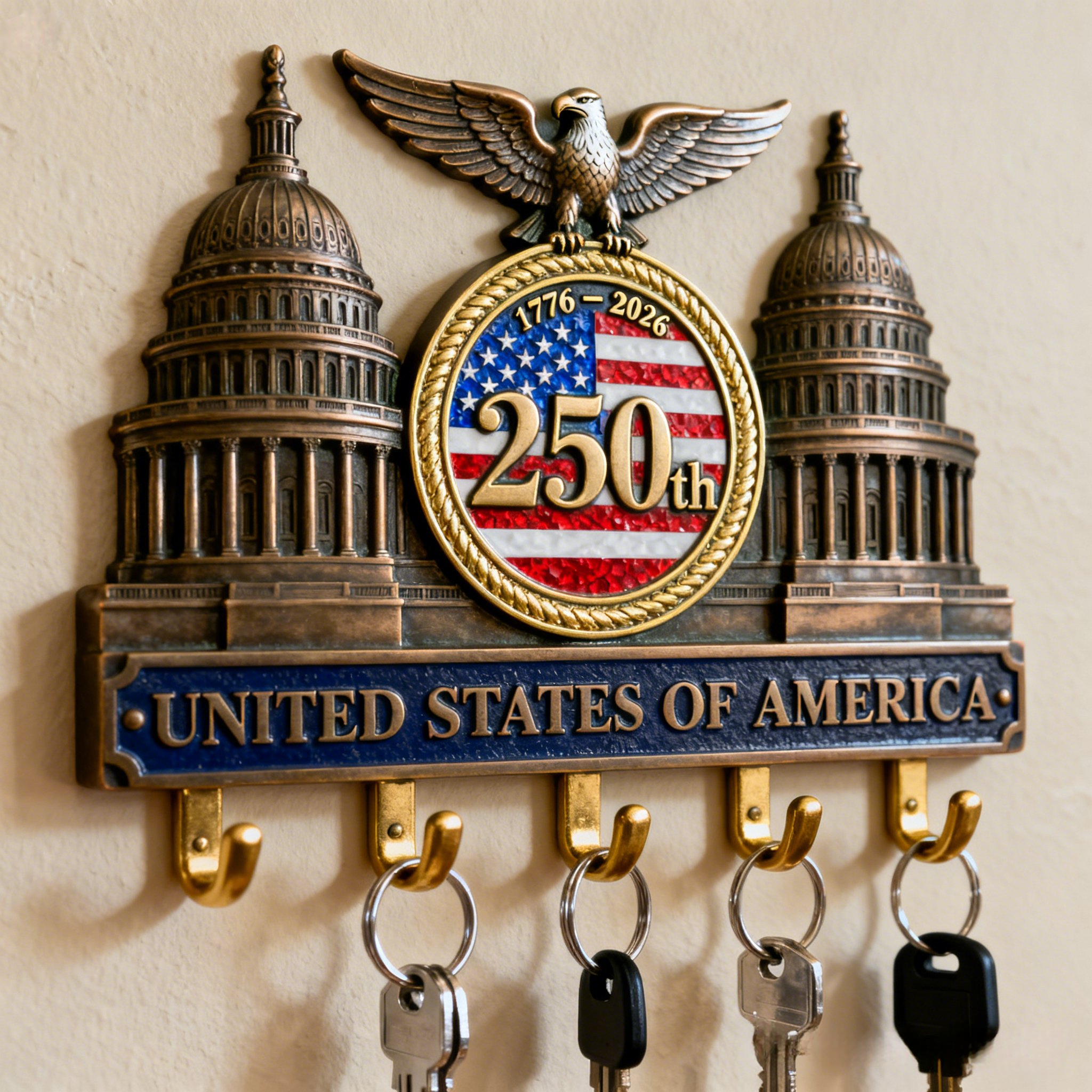 ✨ United States 250th Anniversary Wall-Mounted Key Holder