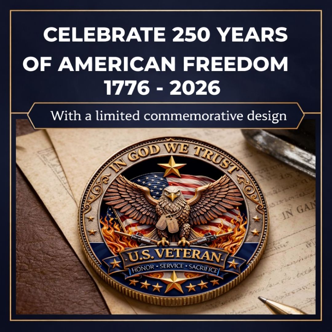 🔥Last Day 60% OFF 🔥 Honor America’s Heroes – 250 Years of Freedom Veteran Tribute Coin
