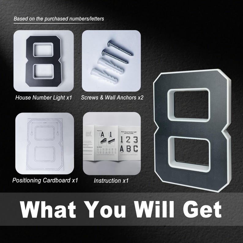 2026 Newest Modelš„Solar LED House Number Sign