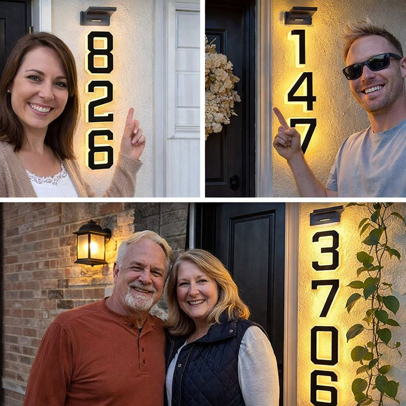 2026 Newest Model🔥Solar LED House Number Sign