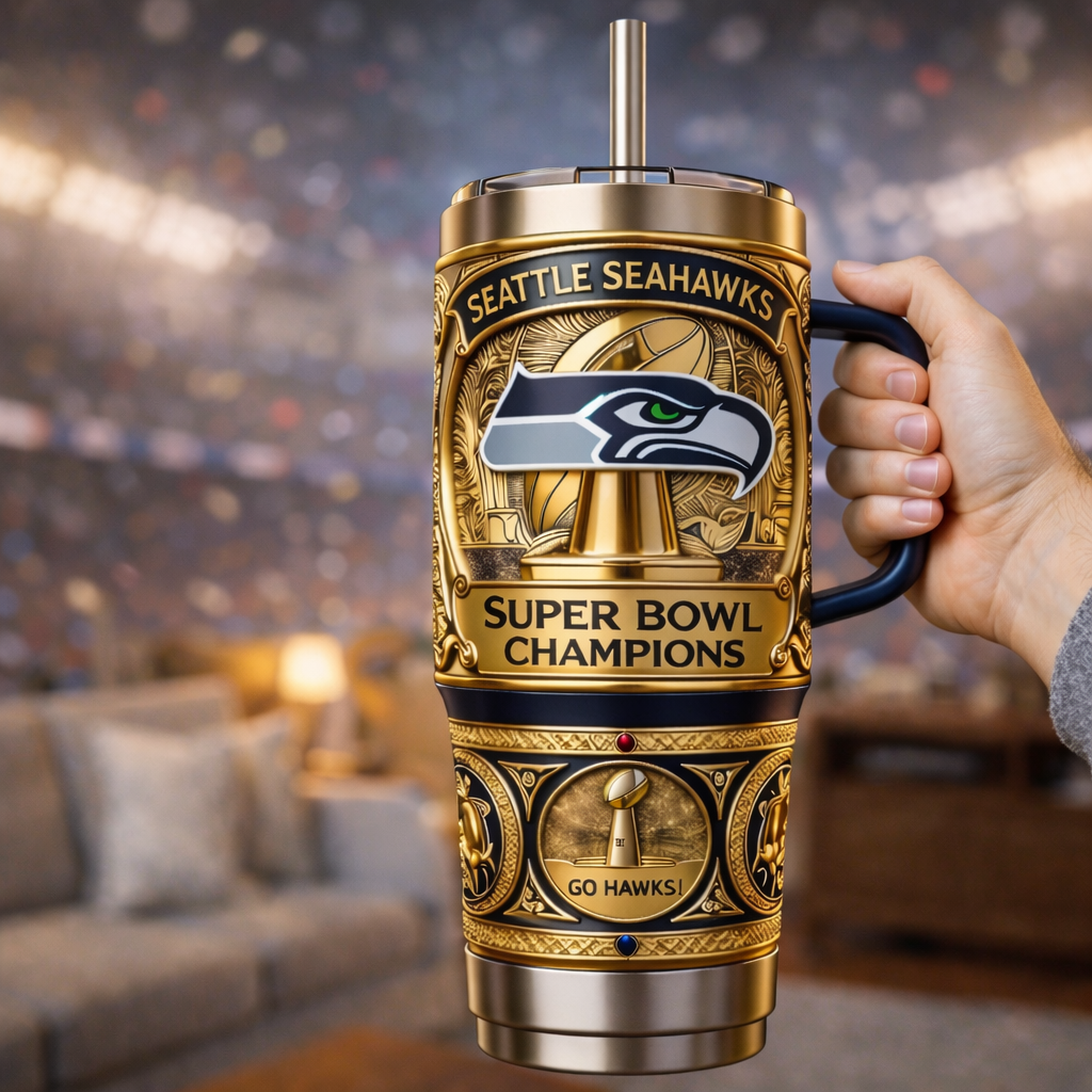 2026 Seattle Seahawks 40oz Super Bowl Champion Tumbler With Handle