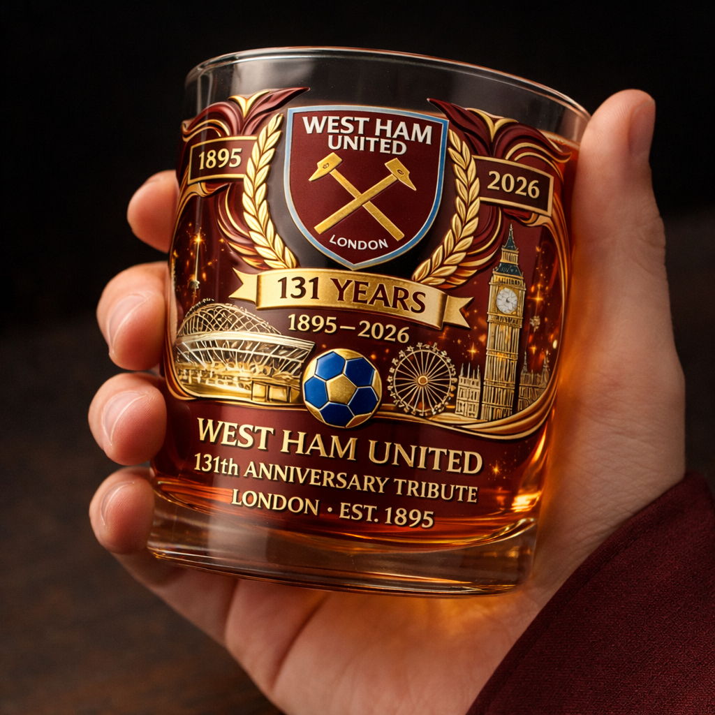 ⚽ West Ham United Football Club 131th Anniversary Glass 🏆