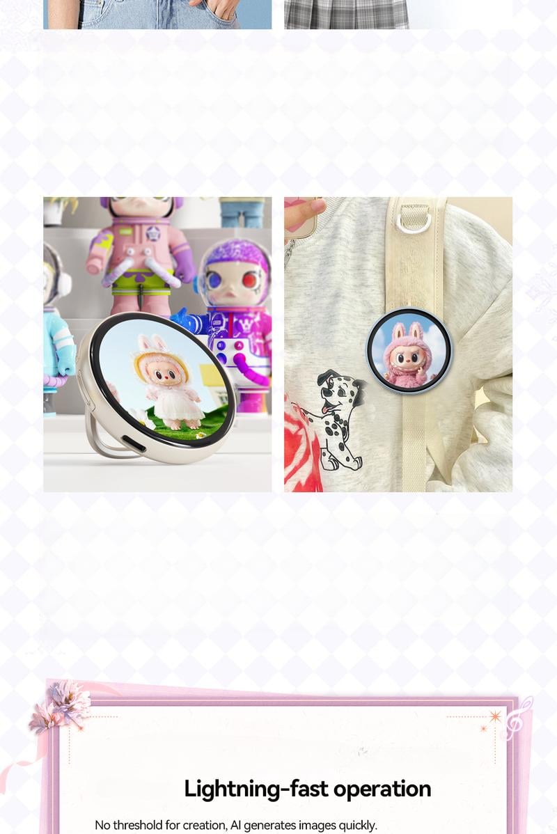 Digital Badge Photo Video GIF Display Screen Pins Pixel Touchscreen Lightweight 500mAh