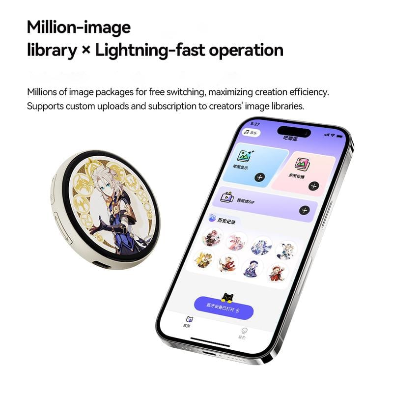 Digital Badge Photo Video GIF Display Screen Pins Pixel Touchscreen Lightweight 500mAh