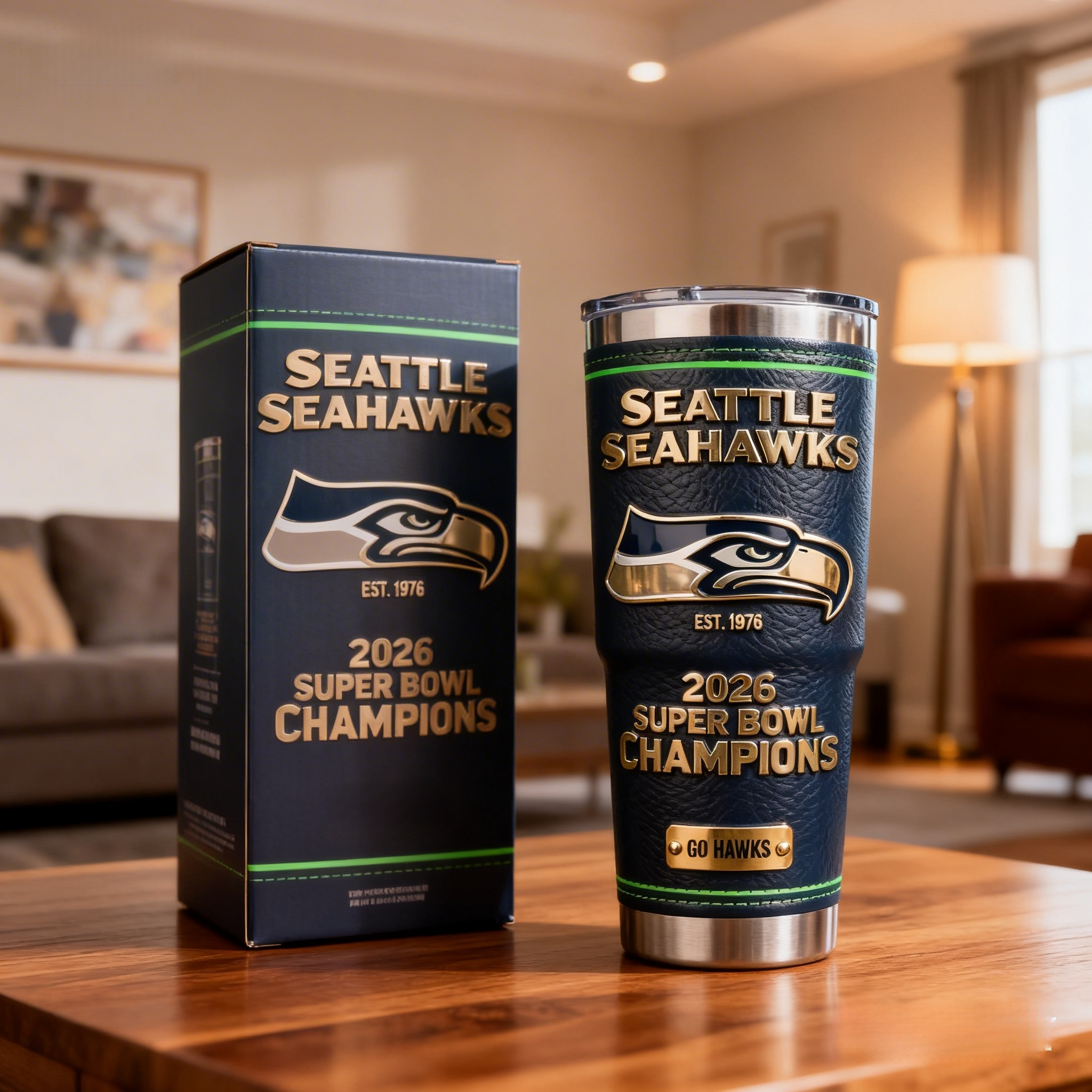🏆2026 Super Bowl Champion Seahawks Premium Tribute Tumbler 🏈
