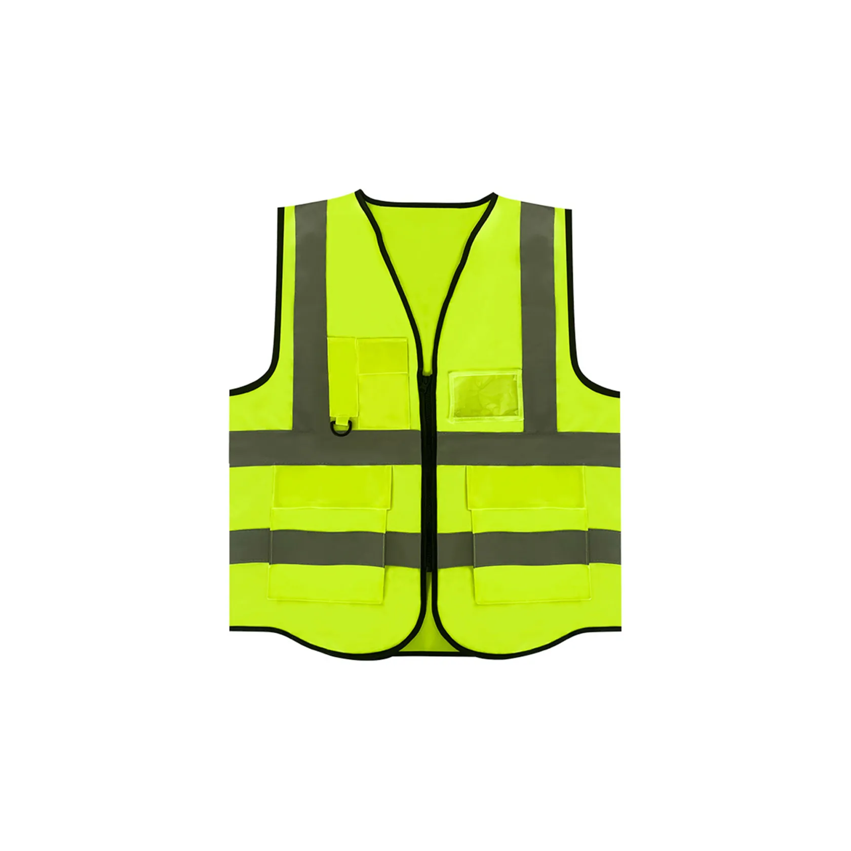 Custom High-Visibility Reflective Safety Vest with Multi-Pockets