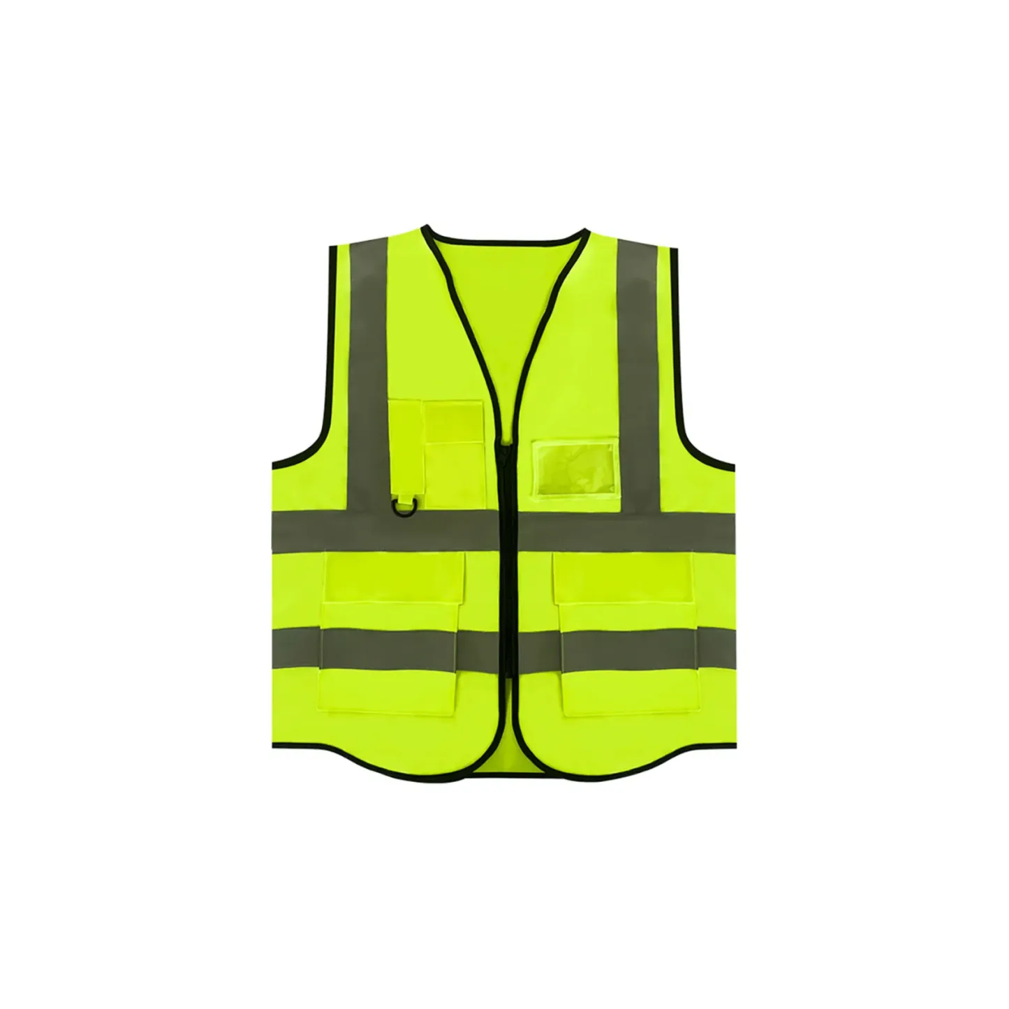 Custom High-Visibility Reflective Safety Vest with Multi-Pockets