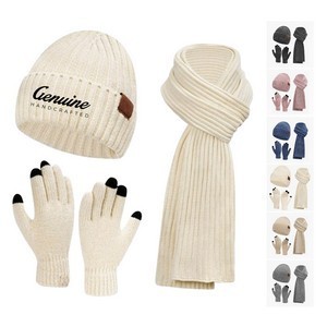 Polyester Winter Beanie Set