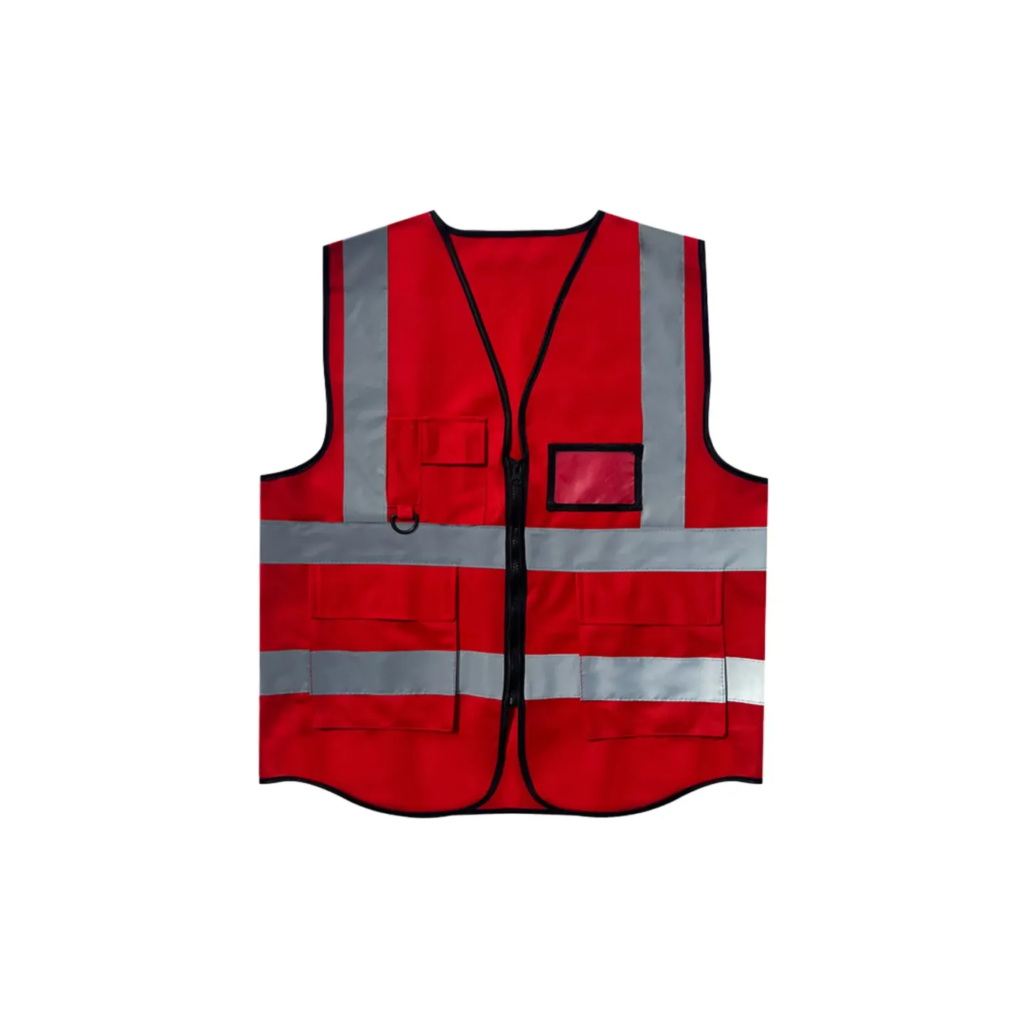 Custom High-Visibility Reflective Safety Vest with Multi-Pockets