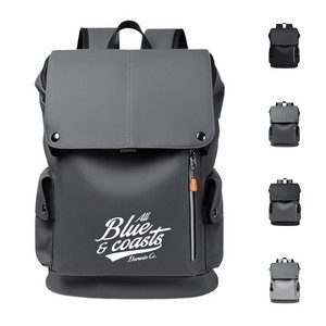 PU Leather Laptop Backpack with USB Charger