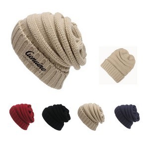 Scottish Cable Knit Acrylic Winter Beanie