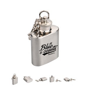 1 Oz Travel Whiskey Flask with Keychain