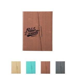 PU Leather Binder Notebook with Pen Holder & Card Pockets