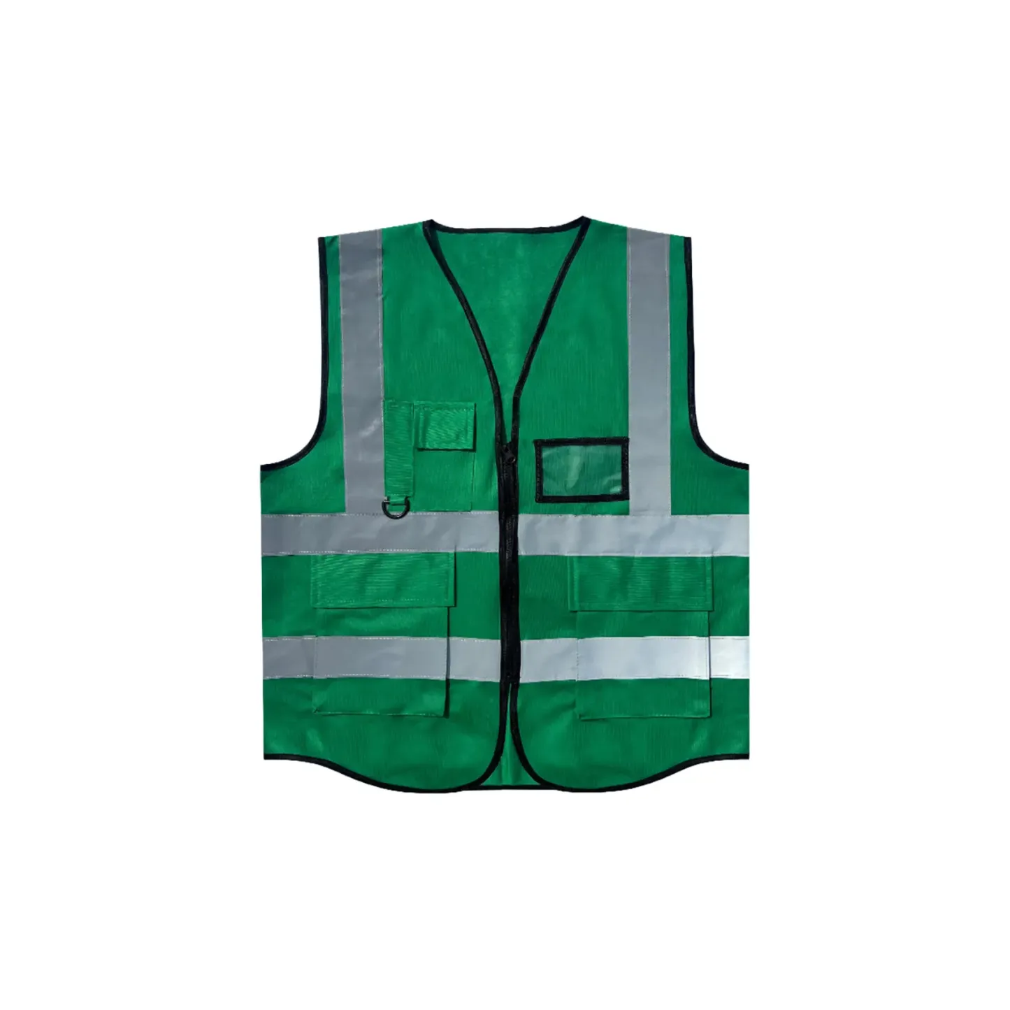 Custom High-Visibility Reflective Safety Vest with Multi-Pockets