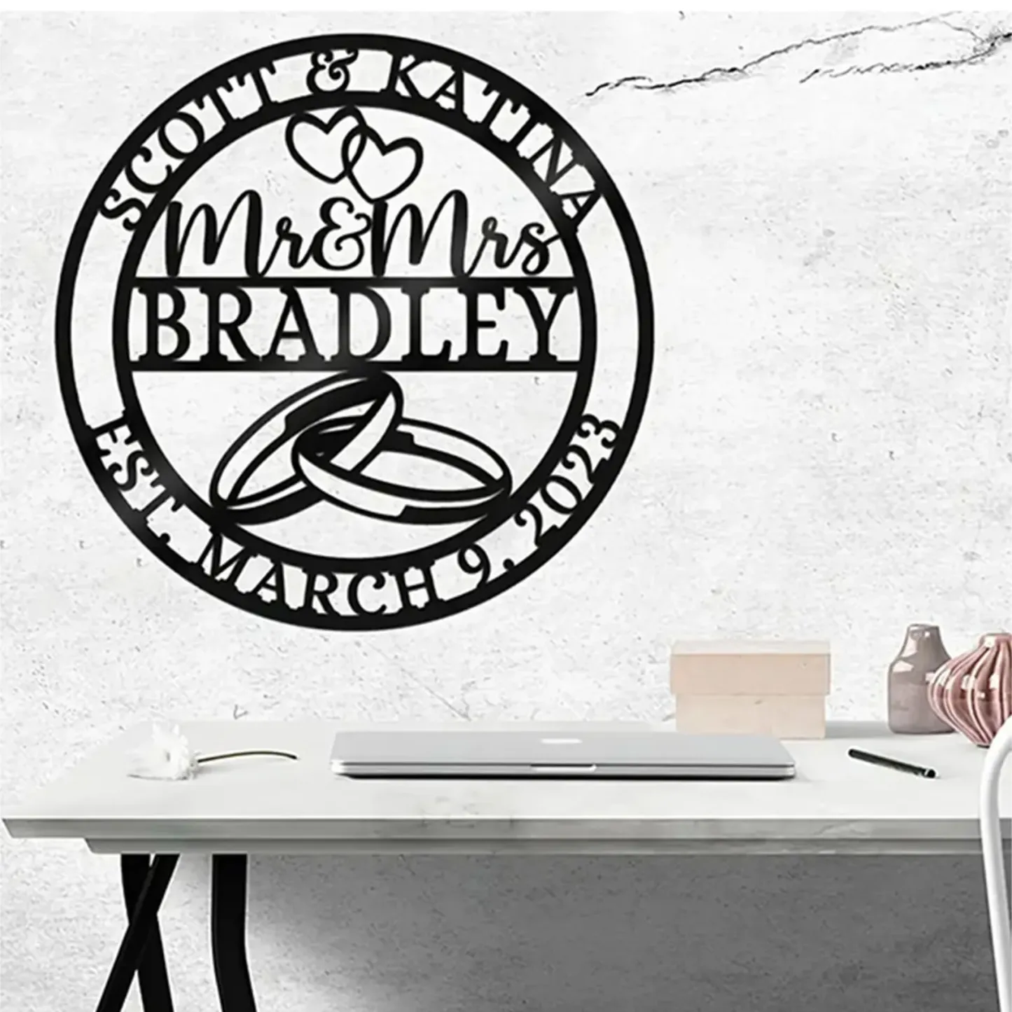 Personalized Vintage Wedding Signboard