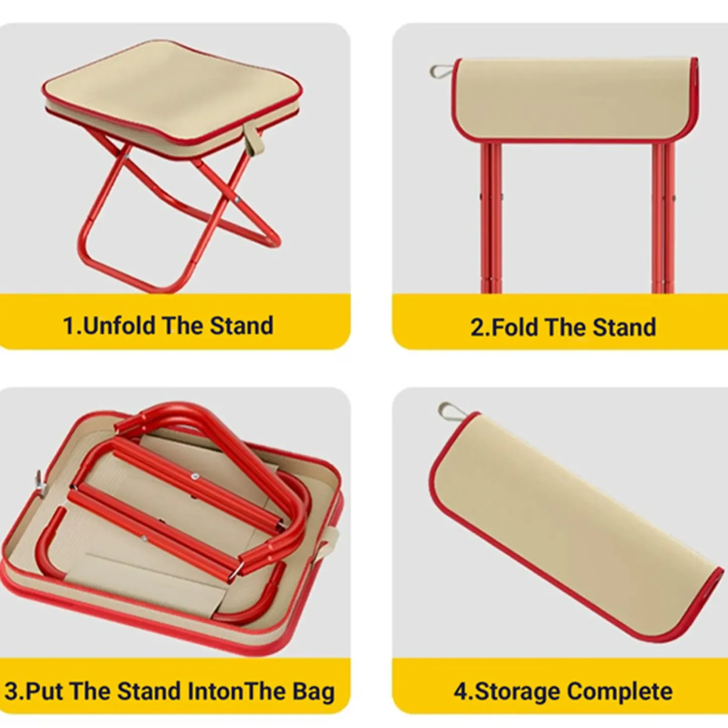 Foldable Outdoor Stool with Storage