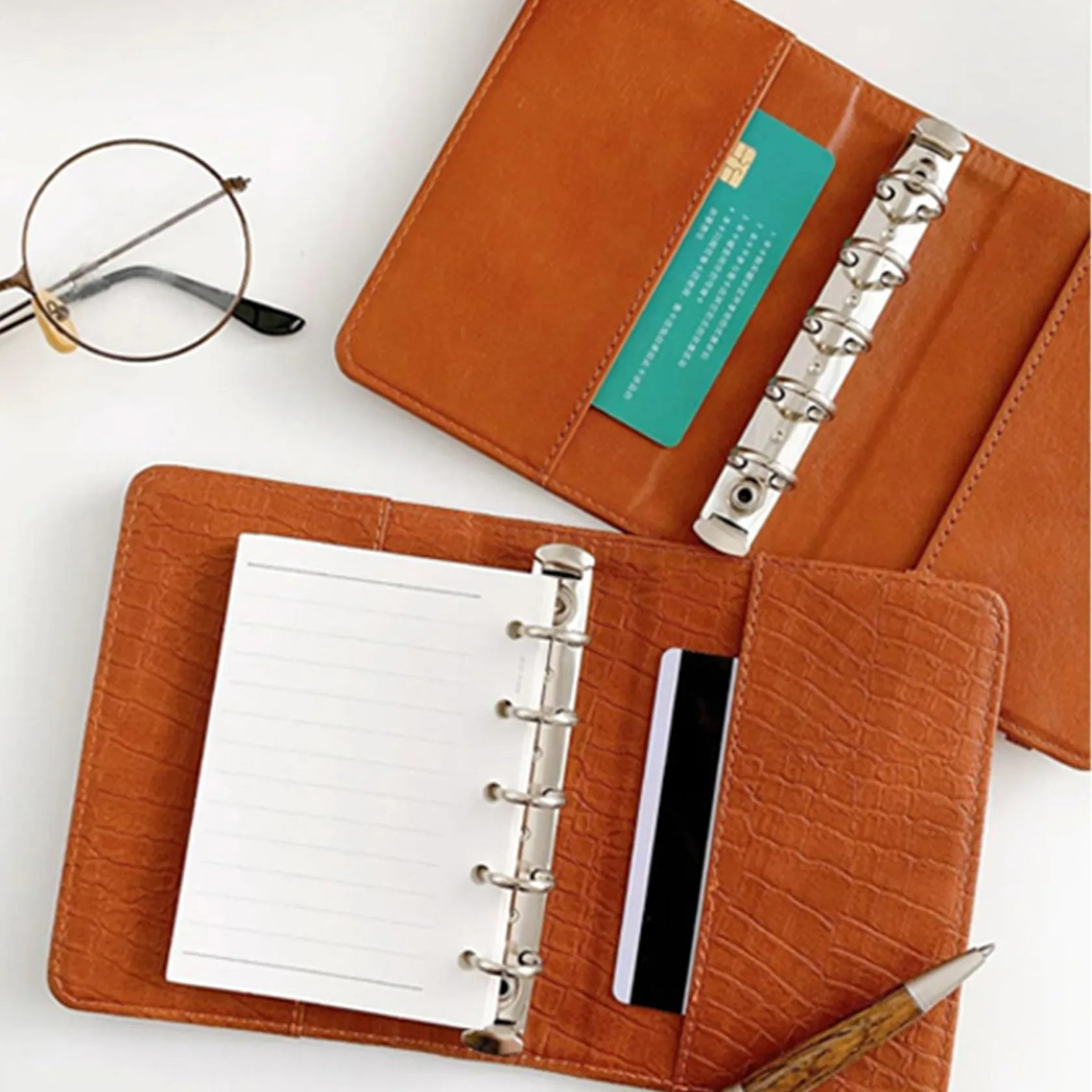 Compact Refillable Leather Notepad