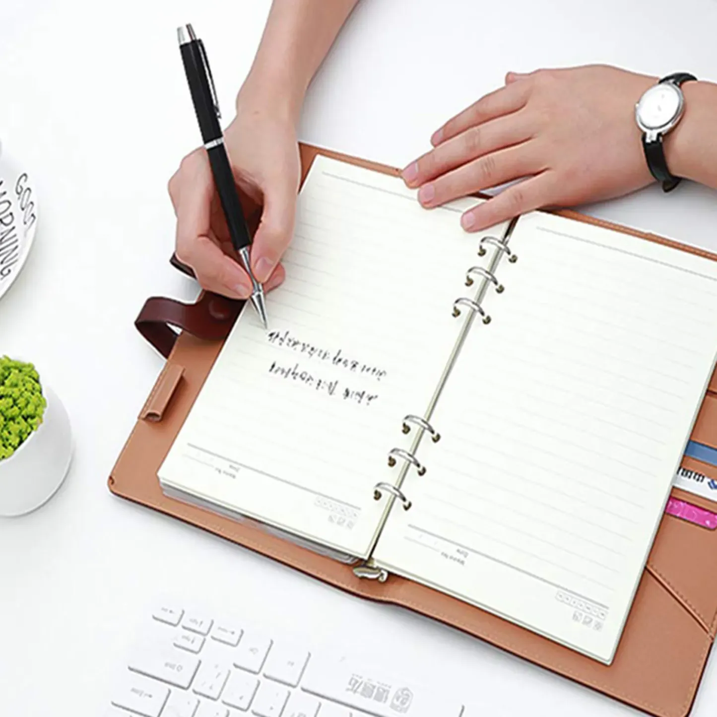 Compact Refillable Leather Notepad