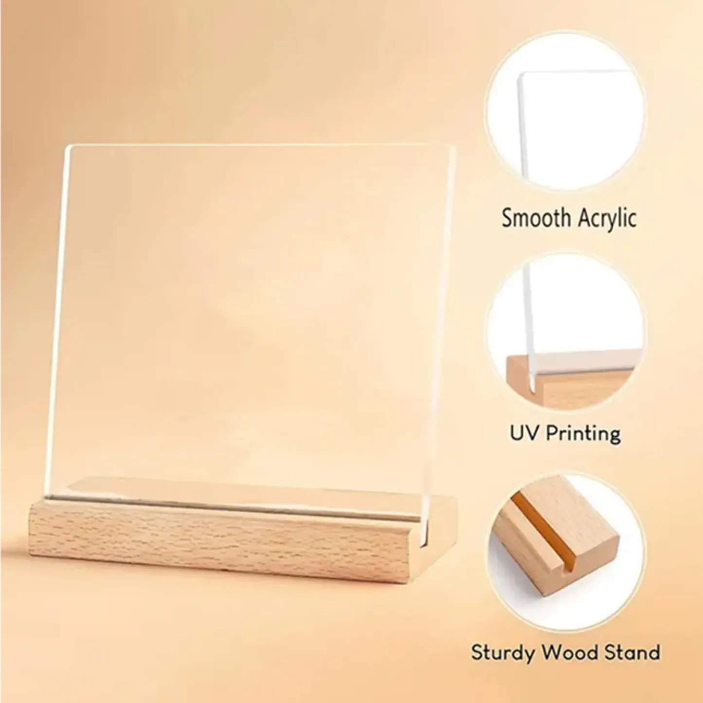 Custom Clear Desk Display Sign