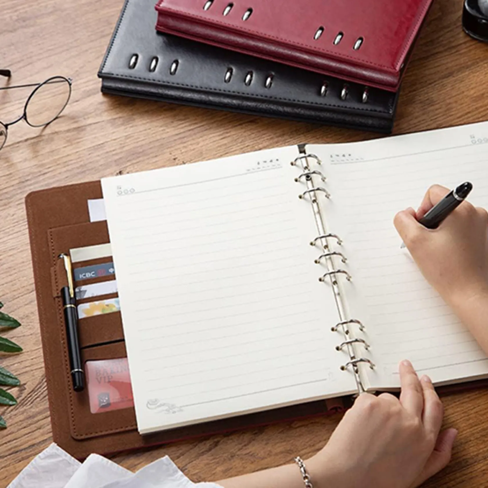 Compact Refillable Leather Notepad