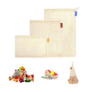 Cotton Mesh Drawstring Bag