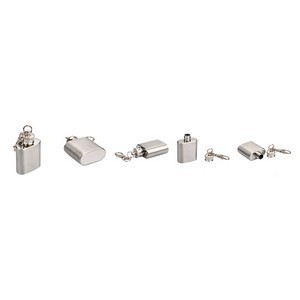 1 Oz Travel Whiskey Flask with Keychain