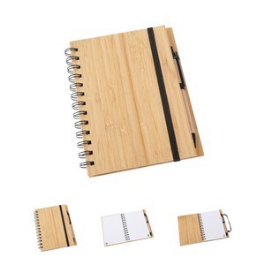Eco-Friendly Bamboo Notebook Set with Pen