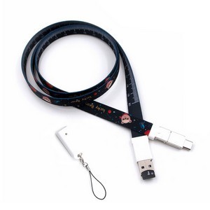 Polyester Lanyard with USB Charging Cable
