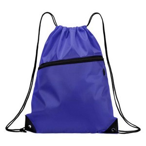 Drawstring Backpack with Front Zip Pocket