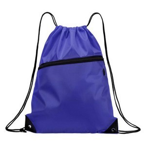Drawstring Backpack with Front Zip Pocket
