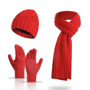 3Pcs Outdoor Sport Gloves with Hat & Scarf