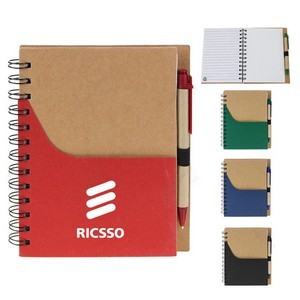 Mini Kraft Spiral Notepad With Pen