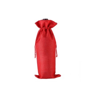Reusable Burlap Wine Bottle Pouch