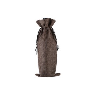 Reusable Burlap Wine Bottle Pouch