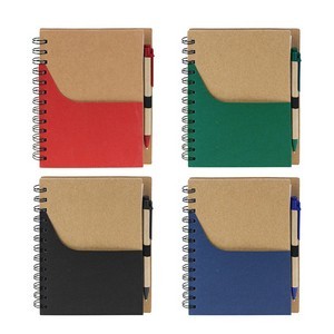 Mini Kraft Spiral Notepad With Pen