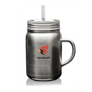 22 oz Stainless Steel Drink Tumbler with Handle & Straw