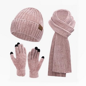 Polyester Winter Beanie Set