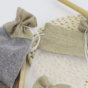 Linen Organza Patchwork Drawstring Gift Bag