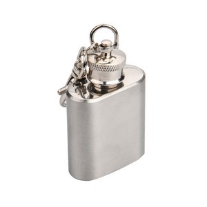 1 Oz Travel Whiskey Flask with Keychain