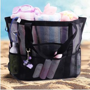 Large Capacity Mesh Bag with Splash-proof Zippered Pocket