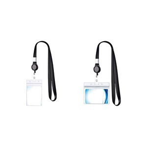 Card Holder with Retractable Reel and Lanyard