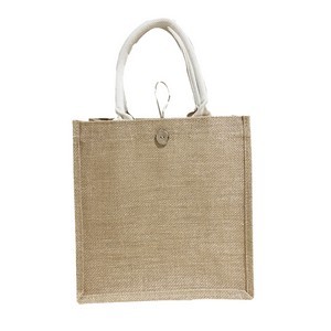 Jute Wine Bottle Gift Tote Bag with Removable Dividers