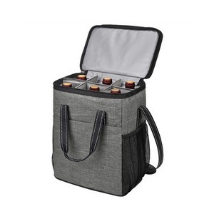 6 Bottle Pockets Wine Tote Bag Item # HPAD333
