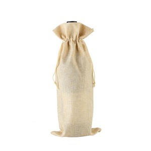 Reusable Burlap Wine Bottle Pouch