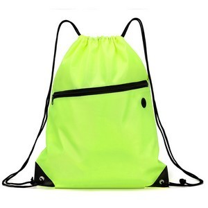 Drawstring Backpack with Front Zip Pocket