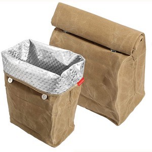 Insulated Waxed Canvas Lunch Bag