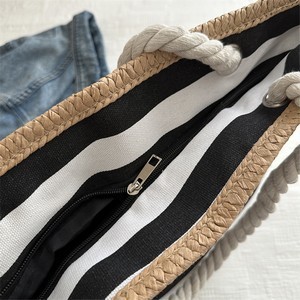Canvas Striped Beach Bag