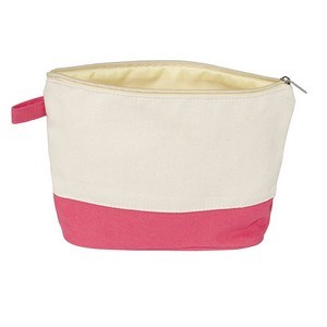 Canvas Zippered Cosmetic Toiletry Bag