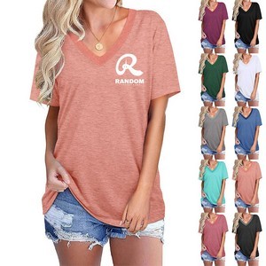 Ladies V-neck Short T-Shirt