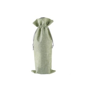 Reusable Burlap Wine Bottle Pouch
